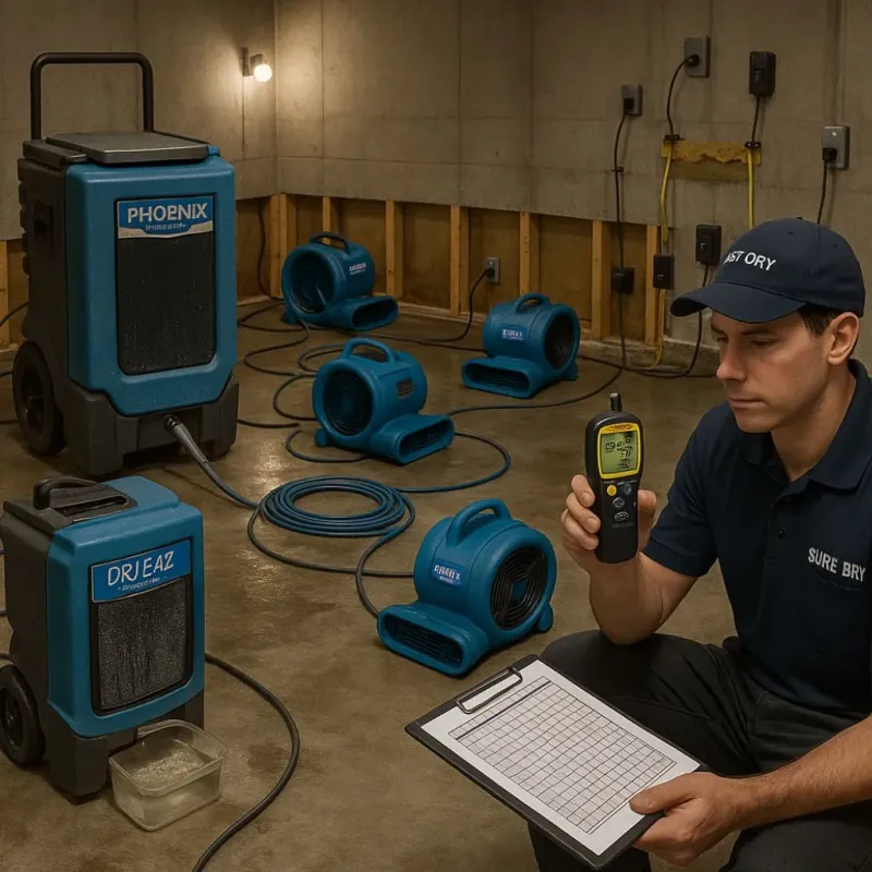 Structural Drying and Dehumidification process in Quitman, GA